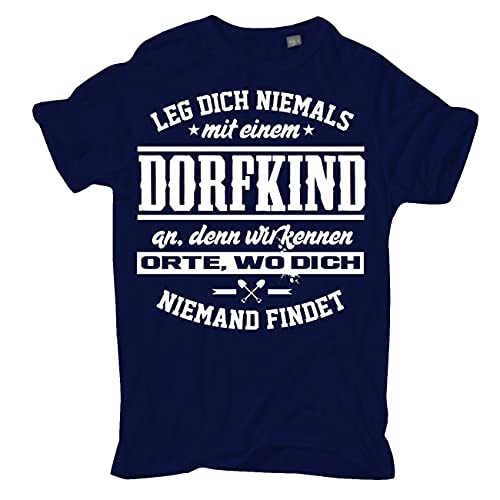 Spaß Kostet Übergrößen Herren Tshirt Leg Dich Niemals mit einem DORFKIND an Größe 3XL - 8XL von Spaß Kostet