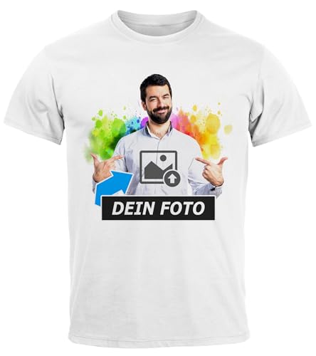 SpecialMe® personalisierbares Herren T-Shirt mit Foto Text, T-Shirt selbst gestalten & Bedrucken Lassen Foto-Geschenke Herren weiß M von SpecialMe