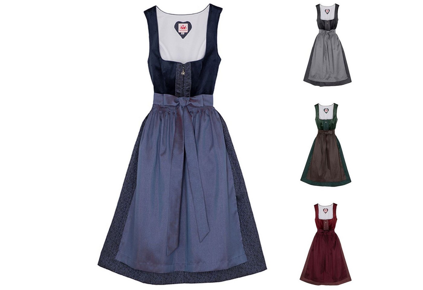 Spieth & Wensky Dirndl Buchsbaum Drindl Buchsbaum 2-teiliges Midi-Dirndl Kleid Dirndl Trachtenkleid kurz von Spieth & Wensky