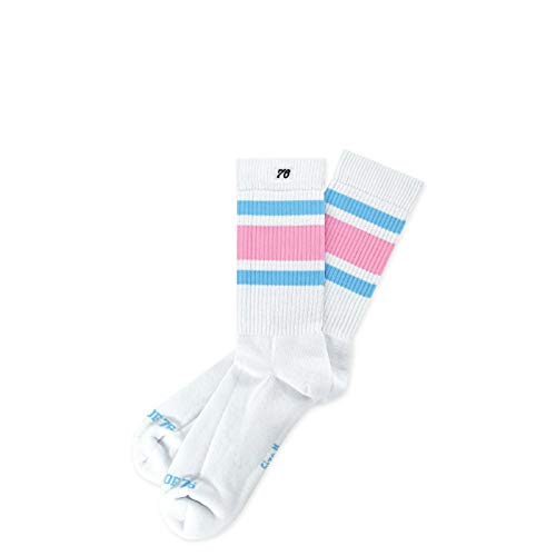 Spirit of 76 Herren & Damen Sport Retro Crew Socken Baumwolle Halblang 43 44 45 46 Weiß - Blau - Pink Candyland Lo (L) von Spirit of 76