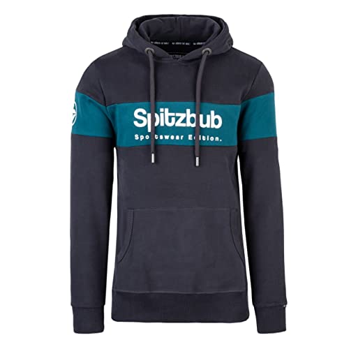 Spitzbub Herren Hoodie Kapuzenpullover in Dunkelgrau/Petrol (M) von Spitzbub