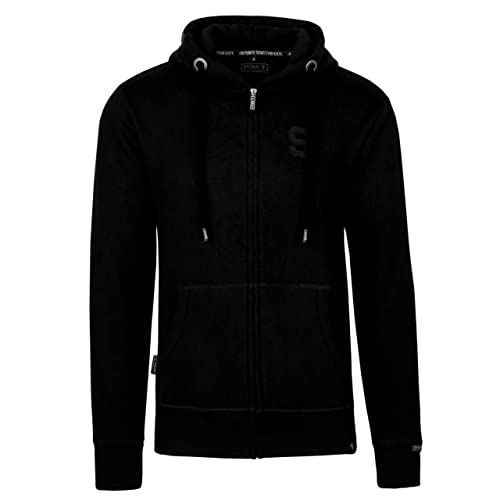 Spitzbub Herren Hoodie Pullover mit Kapuze Sweatjacke Zipper Kapuzenpullover mit Reißverschluss Singles in Schwarz (XXL) von Spitzbub