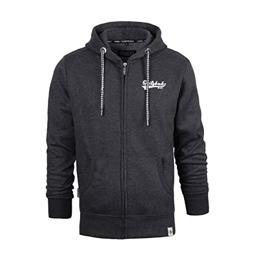 Spitzbub Herren Hoodie Pullover mit Kapuze Sweatjacke Zipper Kapuzenpullover mit Reißverschluss Klaus (3XL, Schwarz) von Spitzbub