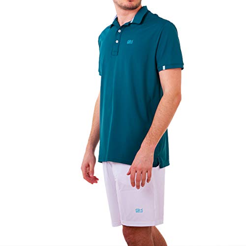 Sportkind Jungen & Herren Tennis, Golf, Segeln, Funktions Poloshirt Kurzarm, UV-Schutz, atmungsaktiv, Petrol grün, Gr. XL von Sportkind