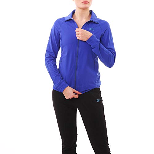 Sportkind Mädchen & Damen Fitness, Sport, Tennisjacke ohne Kapuze mit Taschen, atmungsaktiv, kobaltblau, Gr. M von Sportkind