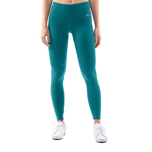 Sportkind Mädchen & Damen Fitness, Sport 7/8 Lange Leggings, Yogahose, Mid Waist, Blickdicht, atmungsaktiv, Petrol grün, Gr. M von Sportkind