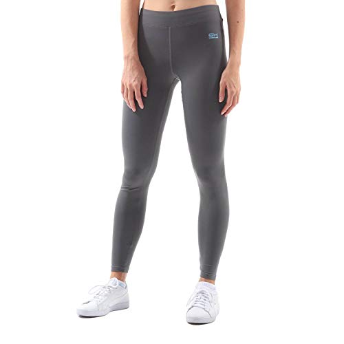 Sportkind Mädchen & Damen Fitness, Sport 7/8 Lange Leggings, Yogahose, Mid Waist, Blickdicht, atmungsaktiv, grau, Gr. L von Sportkind