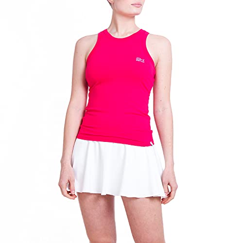 Sportkind Mädchen & Damen High Neck Tennis, Sport Tank Top, mit integriertem Bustier, atmungsaktiv, pink, Gr. 164 von Sportkind