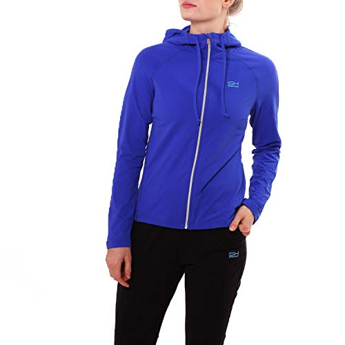 Sportkind Mädchen & Damen Tennis, Fitness, Sport Joggingjacke mit Kapuze & RV-Tasche, atmungsaktiv, kobaltblau, Gr. M von Sportkind