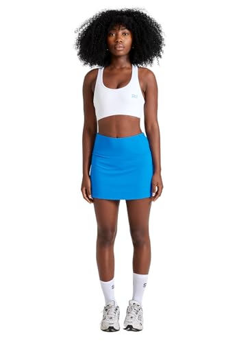 Sportkind Mädchen & Damen Tennis, Hockey, Golf Basic Skort, Rock mit Innenhose, atmungsaktiv, UV-Schutz, Cyan blau, Gr. S von Sportkind