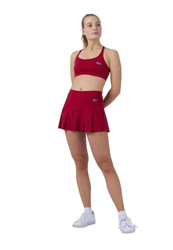 Sportkind Mädchen & Damen Tennis, Hockey, Golf Faltenrock mit Innenhose, atmungsaktiver Skort, UV-Schutz, Bordeaux rot, Gr. M Sportkind Mädchen & Damen Tennis, Hockey, Golf Faltenrock mit Innenhose, atmungsaktiver Skort, UV-Schutz, Bordeaux rot, Gr. M von Sportkind