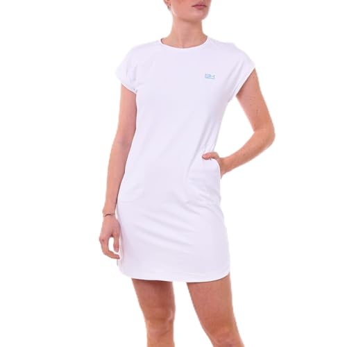 Sportkind Mädchen & Damen Tennis, Hockey, Loose Fit Kleid, atmungsaktiv, UV-Schutz UPF 50+, weiß, Gr. L von Sportkind