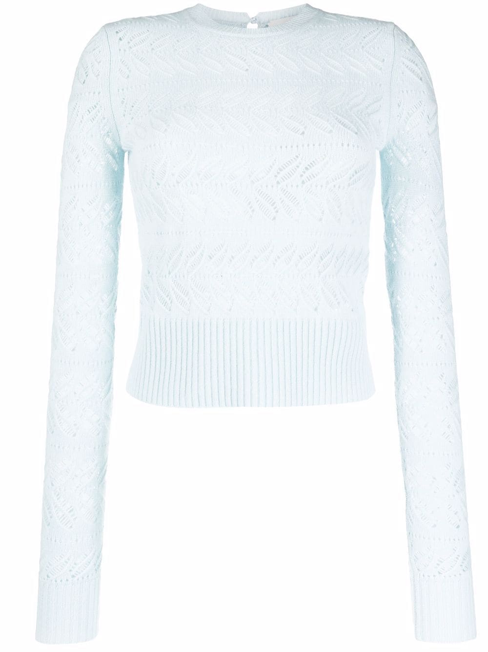 Sportmax Pullover mit Lochstrickmuster - Blau von Sportmax