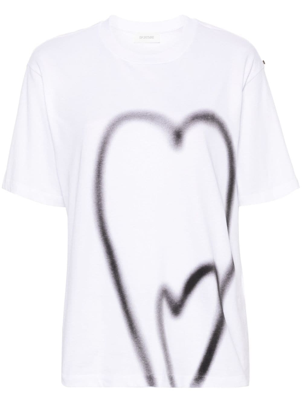 Sportmax T-Shirt mit Herz-Print - Weiß von Sportmax