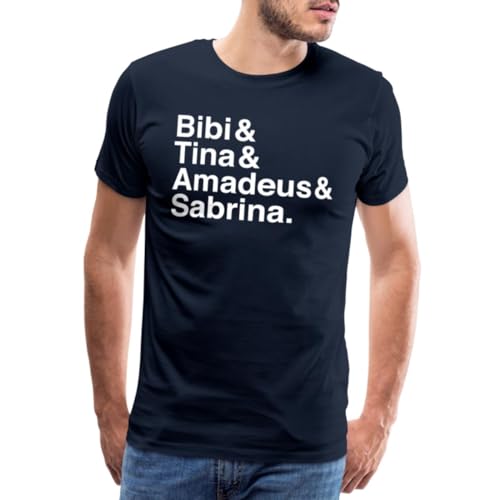 Spreadshirt Bibi Und Tina Amadeus Sabrina Typographie weiß Männer Premium T-Shirt, M, Navy von Spreadshirt