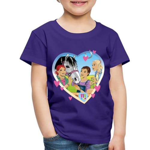 Spreadshirt Die DREI !!! Einsatz Im Pferdestall Kinder Premium T-Shirt, 134/140 (8 Jahre), Lila von Spreadshirt