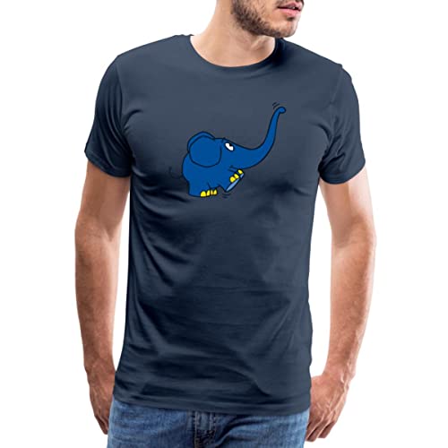 Spreadshirt Die Sendung Mit Der Maus Kleiner Elefant Spielt Männer Premium T-Shirt, M, Navy von Spreadshirt