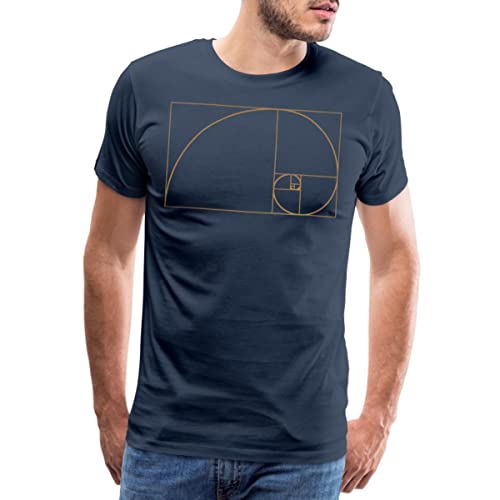 Spreadshirt Goldener Schnitt - Fibonacci Spirale - Phi Männer Premium T-Shirt, M, Navy von Spreadshirt