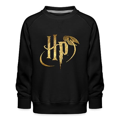 Spreadshirt Harry Potter Logo HP Kinder Premium Pullover, 134/146 (9-11 Jahre), Schwarz von Spreadshirt