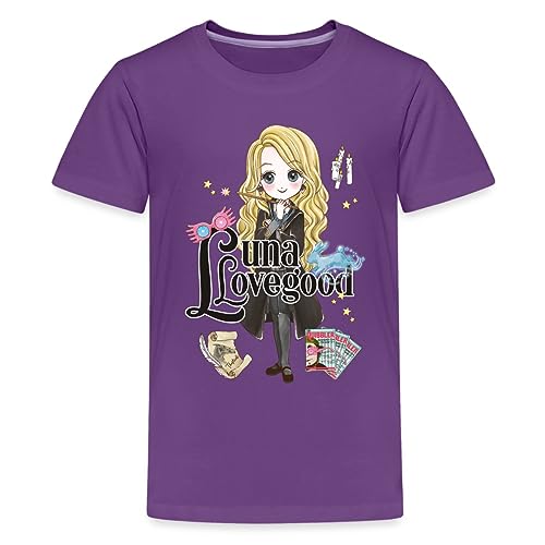 Spreadshirt Harry Potter Luna Lovegood Kinder Premium T-Shirt, 134/140 (8 Jahre), Lila von Spreadshirt