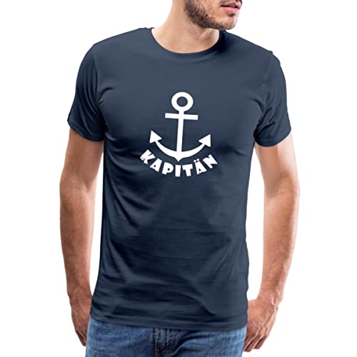 Spreadshirt Kapitän Anker Seefahrt Meer Männer Premium T-Shirt, M, Navy von Spreadshirt