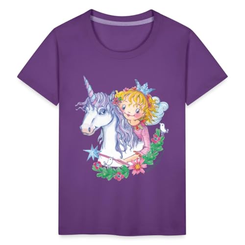 Spreadshirt Prinzessin Lillifee mit Einhorn Rosalie Kinder Premium T-Shirt, 122/128 (6 Jahre), Lila von Spreadshirt