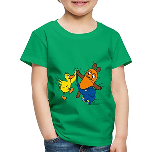 Spreadshirt Die Sendung Mit Der Maus Tanzt Mit Elefant Und Ente Kinder Premium T-Shirt, 110/116 (4 Jahre), Kelly Green von Spreadshirt