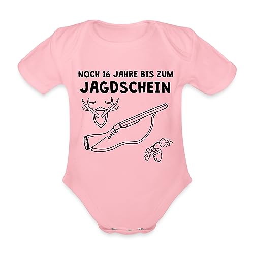 Spreadshirt 16 Jahre Bis Zum Jagdschein Ankündigung Schwangerschaft Baby Bio-Kurzarm-Body, 68 (3-6 M.), Hellrosa von Spreadshirt