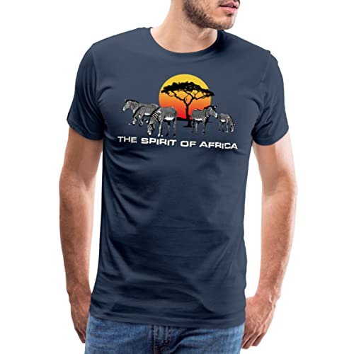 Spreadshirt Afrika Savanne Sonnenuntergang Männer Premium T-Shirt, 3XL, Navy von Spreadshirt