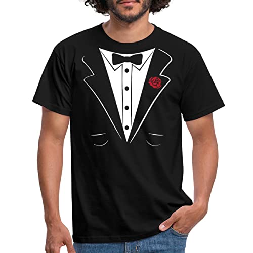 Spreadshirt Anzug Tuxedo Smoking Lustig Fasching Karneval Witzig Männer T-Shirt, 3XL, Schwarz von Spreadshirt