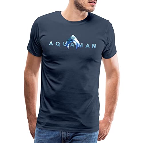 Spreadshirt Aquaman Film DC Logo Männer Premium T-Shirt, XXL, Navy von Spreadshirt