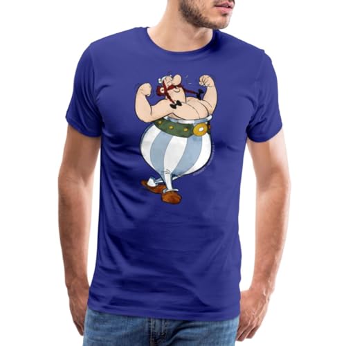 Spreadshirt Asterix & Obelix Glücklich Muskeln Männer Premium T-Shirt, 5XL, Königsblau von Spreadshirt