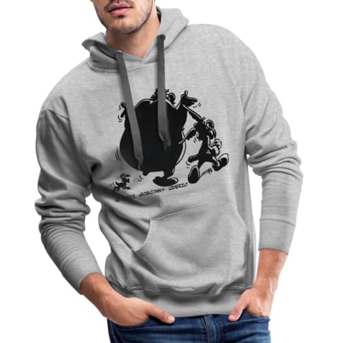 Spreadshirt Asterix & Obelix - Schatten Spaziergang Mit Idefix Männer Premium Hoodie, 5XL, Grau meliert von Spreadshirt