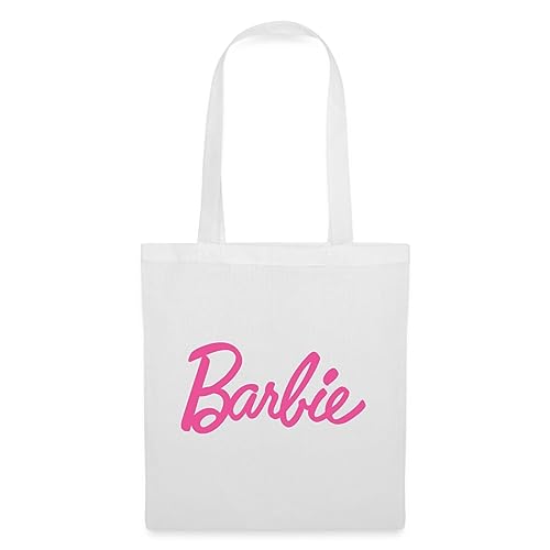 Spreadshirt Barbie Klassisches Logo Stoffbeutel, One size, Weiß von Spreadshirt
