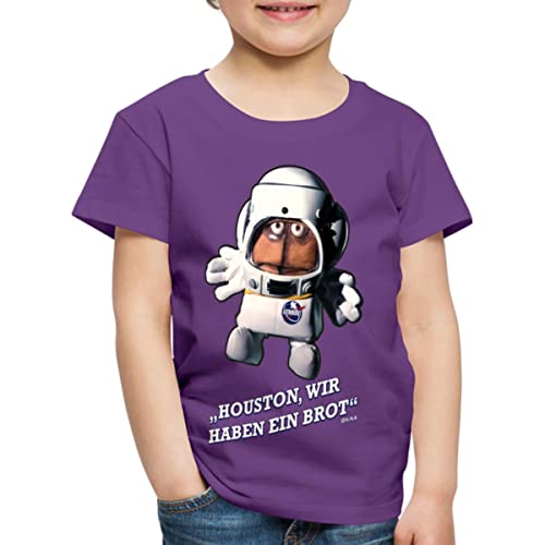 Spreadshirt Bernd Das Brot Houston Wir haben EIN Brot Spruch Kinder Premium T-Shirt, 134/140 (8 Jahre), Lila von Spreadshirt