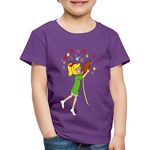 Spreadshirt Bibi Blocksberg Tanzt Mit Ihrem Besen Kartoffelbrei Kinder Premium T-Shirt, 122/128 (6 Jahre), Lila von Spreadshirt