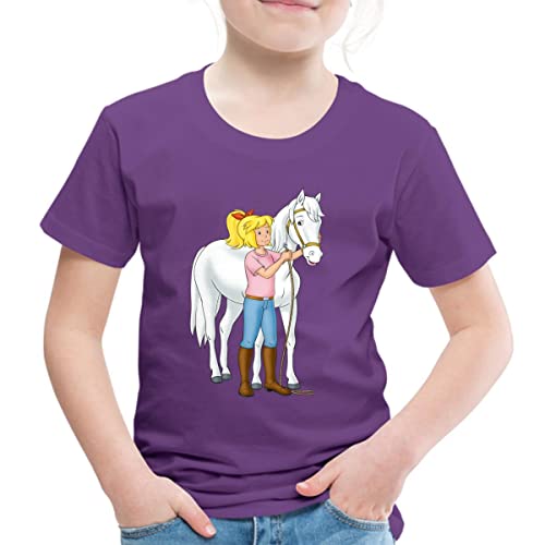 Spreadshirt Bibi Und Tina Bibi Mit Stute Sabrina Kinder Premium T-Shirt, 122/128 (6 Jahre), Lila von Spreadshirt