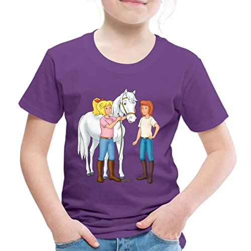 Spreadshirt Bibi Und Tina Kümmern Sich Um Sabrina Kinder Premium T-Shirt, 110/116 (4 Jahre), Lila von Spreadshirt