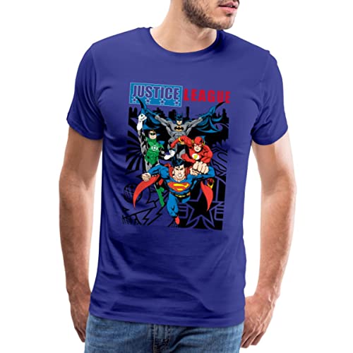 Spreadshirt DC Comics Justice League Comic Cover Männer Premium T-Shirt, XL, Königsblau von Spreadshirt