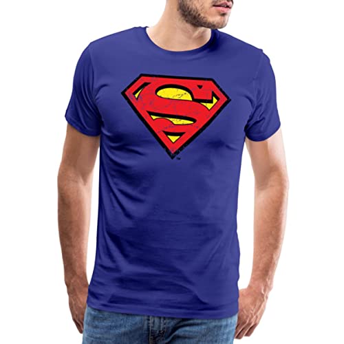 Spreadshirt DC Comics Superman Logo Used Look Männer Premium T-Shirt, 3XL, Königsblau von Spreadshirt