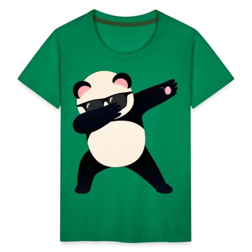 Spreadshirt Dabbing Panda Dab Pandabär Mit Sonnenbrille Kinder Premium T-Shirt, 122/128 (6 Jahre), Kelly Green von Spreadshirt