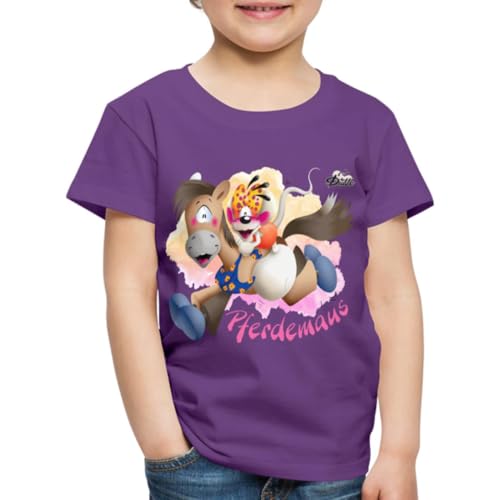 Spreadshirt Diddl Loupsily Und Diddlina Auf Tour Kinder Premium T-Shirt, 134/140 (8 Jahre), Lila von Spreadshirt