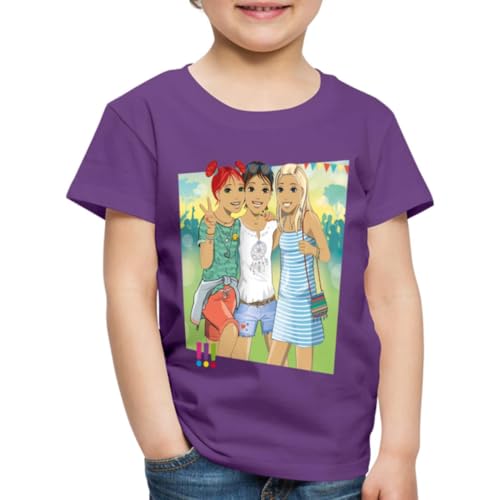 Spreadshirt Die DREI !!! (Ausrufezeichen) EIN Echt Schöner Fall Kinder Premium T-Shirt, 122/128 (6 Jahre), Lila von Spreadshirt