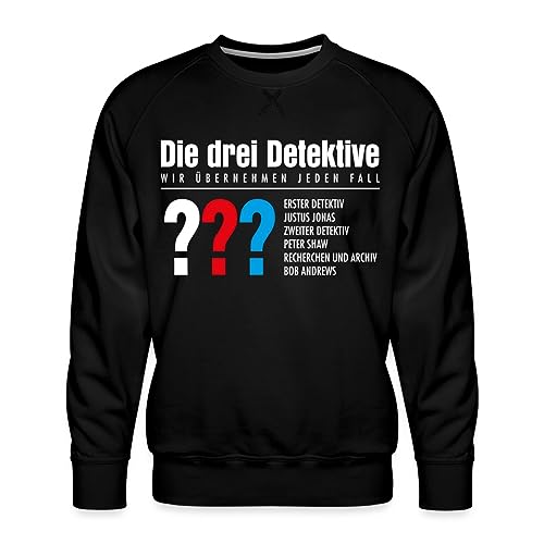 Spreadshirt Die DREI Fragezeichen Detektive Visitenkarte Männer Premium Pullover, M, Schwarz von Spreadshirt