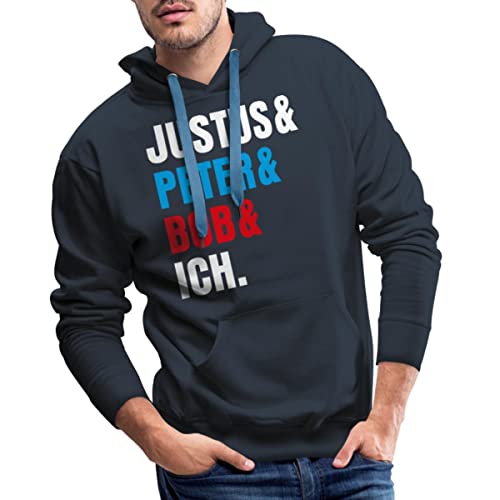 Spreadshirt Die DREI Fragezeichen Justus & Peter & Bob & Ich Männer Premium Hoodie, S, Navy von Spreadshirt