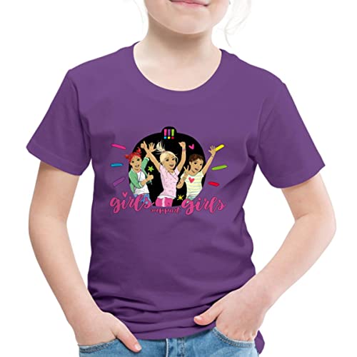 Spreadshirt Die DREI !!! Girls Support Girls Kinder Premium T-Shirt, 122/128 (6 Jahre), Lila von Spreadshirt