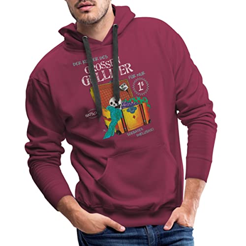 Spreadshirt Die DREI ??? Und Der Sprechende Totenkopf Männer Premium Hoodie, L, Bordeaux von Spreadshirt