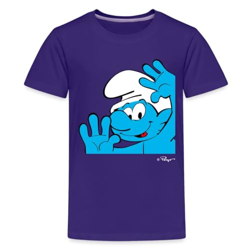 Spreadshirt Die Schlümpfe Jokey Schlumpf Kinder Premium T-Shirt, 110/116 (4 Jahre), Lila von Spreadshirt