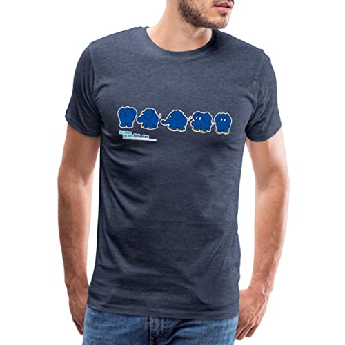 Spreadshirt Die Sendung Mit Der Maus Kleiner Elefant Drehung Tanzen Männer Premium T-Shirt, XXL, Blau meliert von Spreadshirt