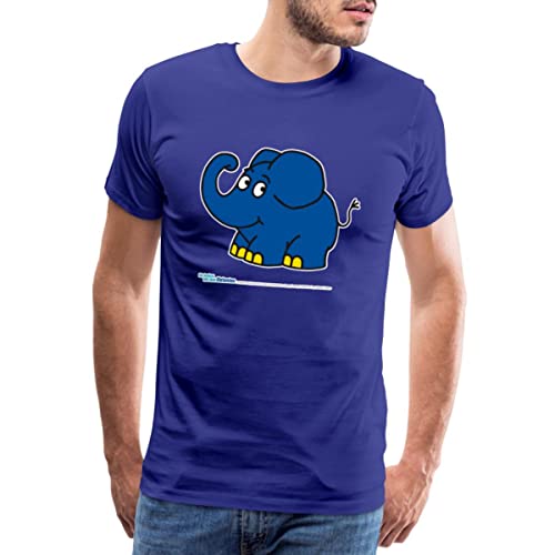 Spreadshirt Die Sendung Mit Der Maus Kleiner Elefant Lächelt Männer Premium T-Shirt, L, Königsblau von Spreadshirt